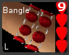 J9~Red Pearls Bangle L
