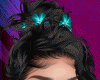 Black + Teal Flower