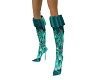 Blue/Green Feather Boots