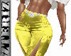 Silk Pants - Yellow Slit