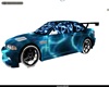 blue racer car