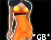 Orange Dress W Black Shr