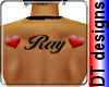 Ray hearts back tattoo