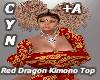 +A Red Dragon Kimono Top