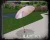 Pink pool umbrella