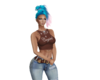 top ponytail blu/pink ha
