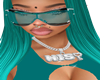 teal glasses