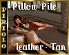 Pillow Pile-Tan Leather