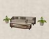 Beige Fern couch w/plant