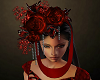 Red bride headdress
