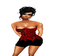short red n black dress