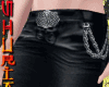 슈 Leather cross pants