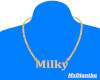 Milky gold name necklace