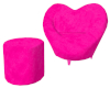 Pink Heart Chair & Puff