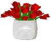 Red Tulips White Vase