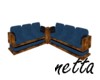~n~ blue wooden couch