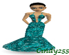 Green Ocean Mermaid Gown