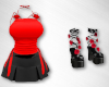 2Pc Red & Blk Set +Heels