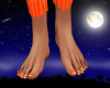 Flat feet orange nails