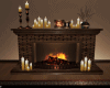 romantic snowy fireplace