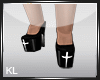 [KL] Cross Black Heels