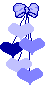 blue hanging hearts/left