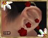 Red Rose Earrings L