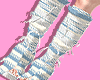 Lace Knee Heels Blue