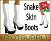 White Snake-skin Boots