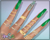 !H! Green Nails + Rings