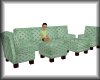 Sofa with 8 seats /green