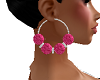 pink&white dia. earrings