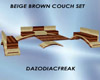 Beige Brown Couch Set