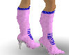 pink boots w/blue trim