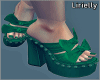 >L< Green Sandals L