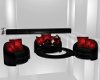 red and black sofa 