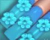 Floral Blu beach Nails