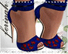 *f* Blue w/ Red flowers