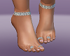 silver jewelry bare feet