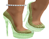 ~P~Glass Heels DGreen