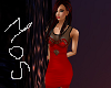 Red Sequened&Net Dress