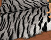 {T} B/W Fur Tiger Rug