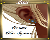 ~L~Brw Blu Square Earing