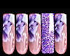 Purple Flower Art Nails