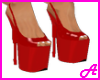 Red pvc slingbacks