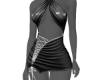 Black Shiny Rutched Dres