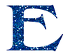 Blue Glitter Letter E