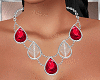 Silver necklaces+Red