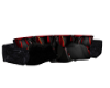 Black red blanket couch