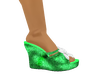 SM` Green Floral Heels